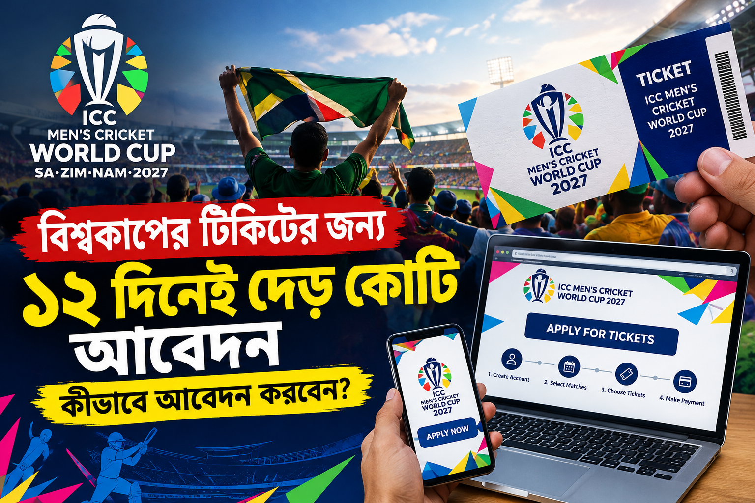 বিশ্বকাপের টিকিটের জন্য ১২ দিনেই দেড় কোটির বেশি আবেদন, জেনে নিন কীভাবে করবেন আবেদন?