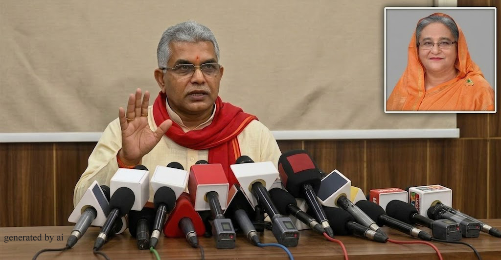 শেখ হাসিনার বাংলাদেশে ফেরা নিয়ে কি বললেন পশ্চিমবঙ্গের মন্ত্রী দীলিপ ঘোষ?