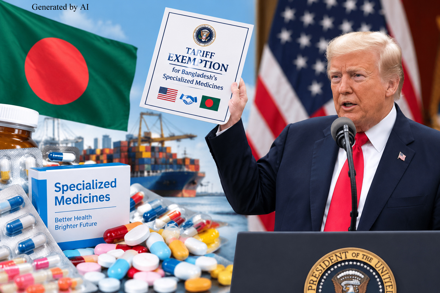 বাংলাদেশের বিশেষায়িত ওষুধে শুল্কছাড় দিল যুক্তরাষ্ট্র