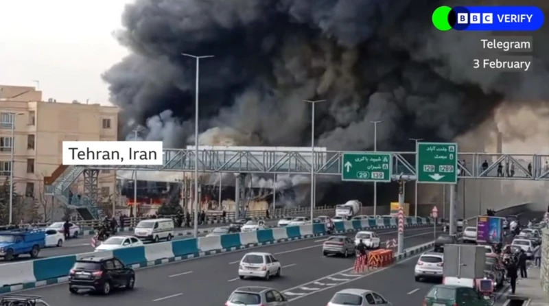 ইরানের রাজধানীতে ভয়াবহ আগুন