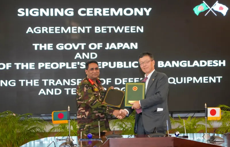 বাংলাদেশ ও জাপানের মধ্যে প্রতিরক্ষা সরঞ্জাম ও প্রযুক্তি হস্তান্তর চুক্তি স্বাক্ষরিত