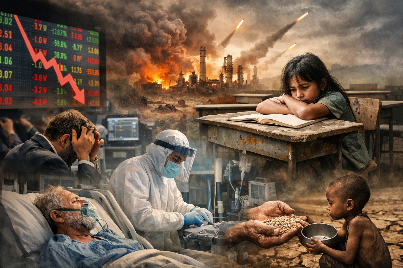 ইরান যুদ্ধের ছায়া: বিশ্ব অর্থনীতি, স্বাস্থ্য, শিক্ষা ও খাদ্য নিরাপত্তার উপর গভীর সংকট