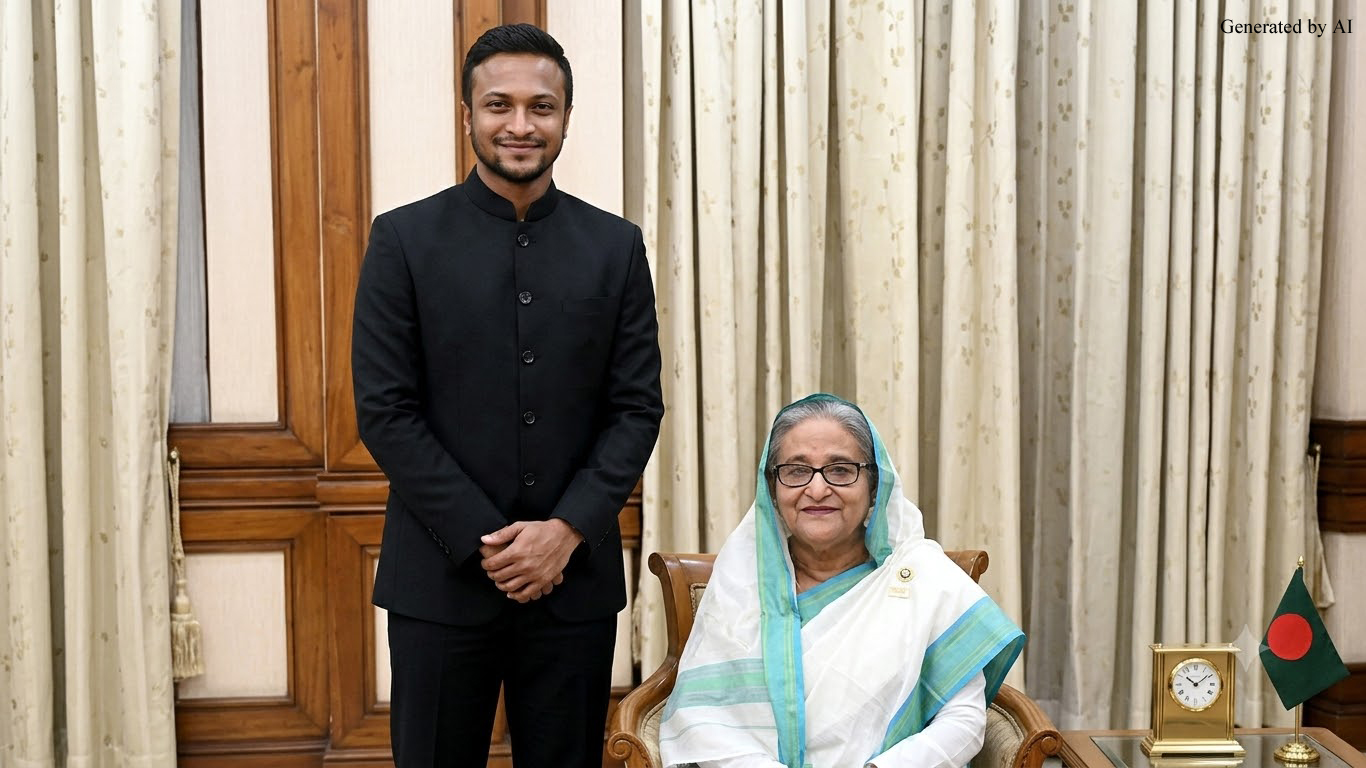 শেখ হাসিনার সঙ্গেই দেশে ফিরতে চান সাকিব আল হাসান