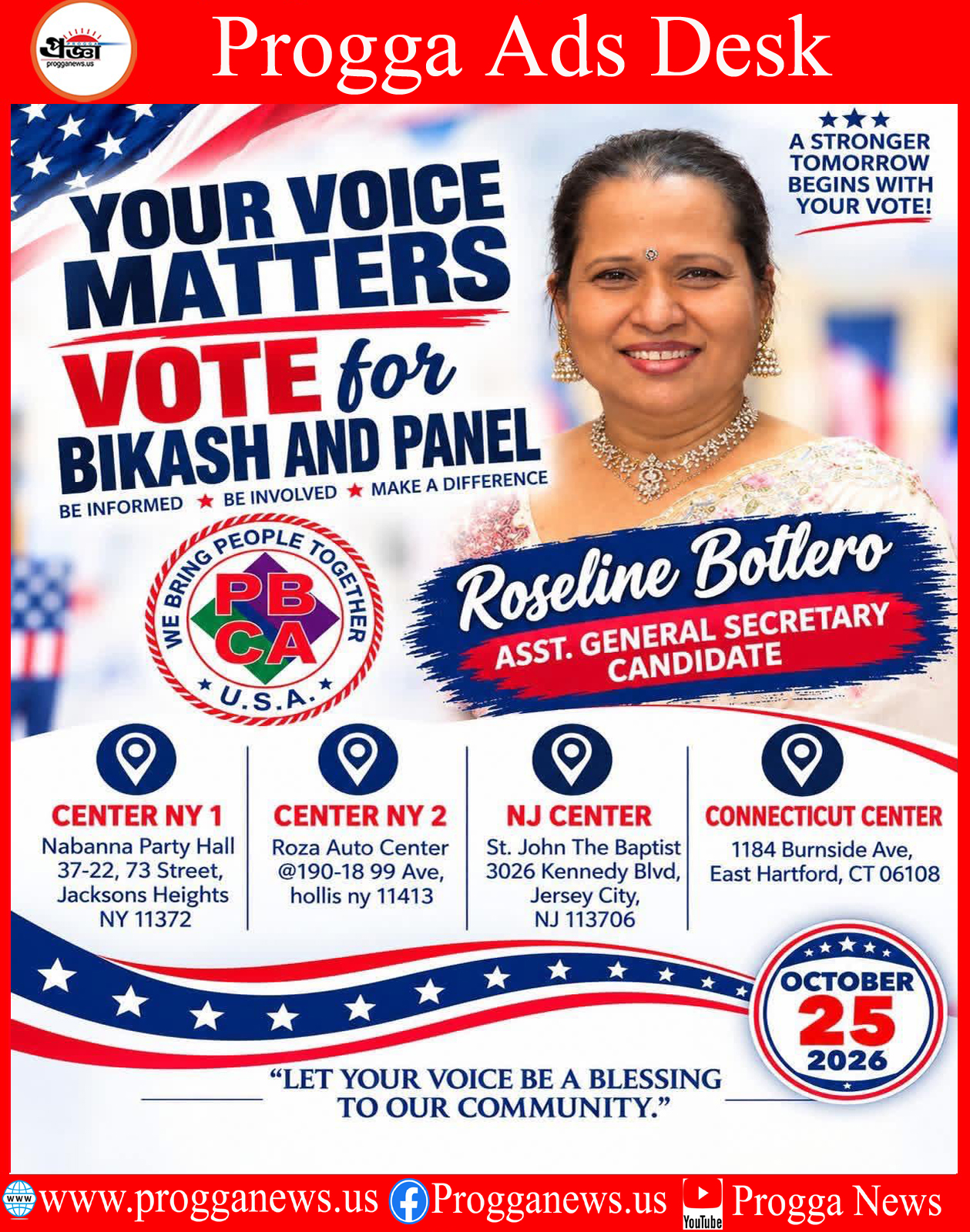 ADVERTISEMENT: BUILDING A BETTER FUTURE — VOTE FOR ROSELINE BOTLERO AND THE BIKASH PANEL!